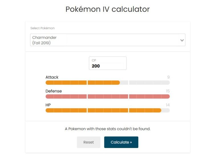 Pokémon IV calculator
